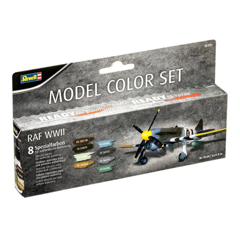 Conjunto de tintas Model Color RAF WWII 8 x 17 ml Revell 36201