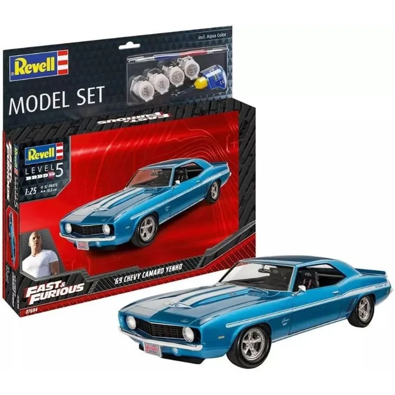 Kit Plástico Velozes & Furiosos Chevy Camaro Yenko 1969 1:25 Revell 67694