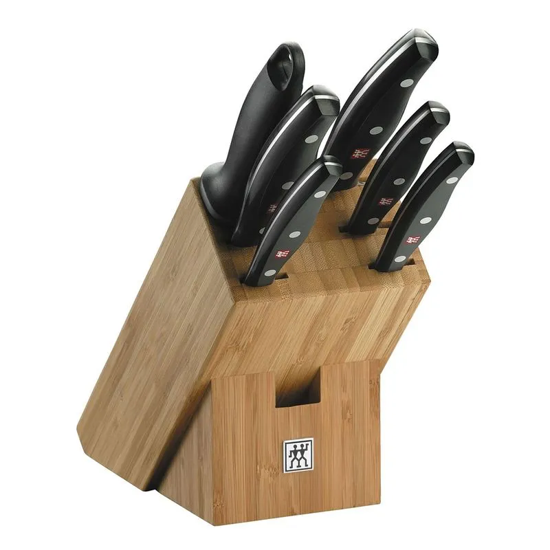 Jogo Inox para Facas de Cozinha 7 Peças com Cepo de Madeira - Zwilling
