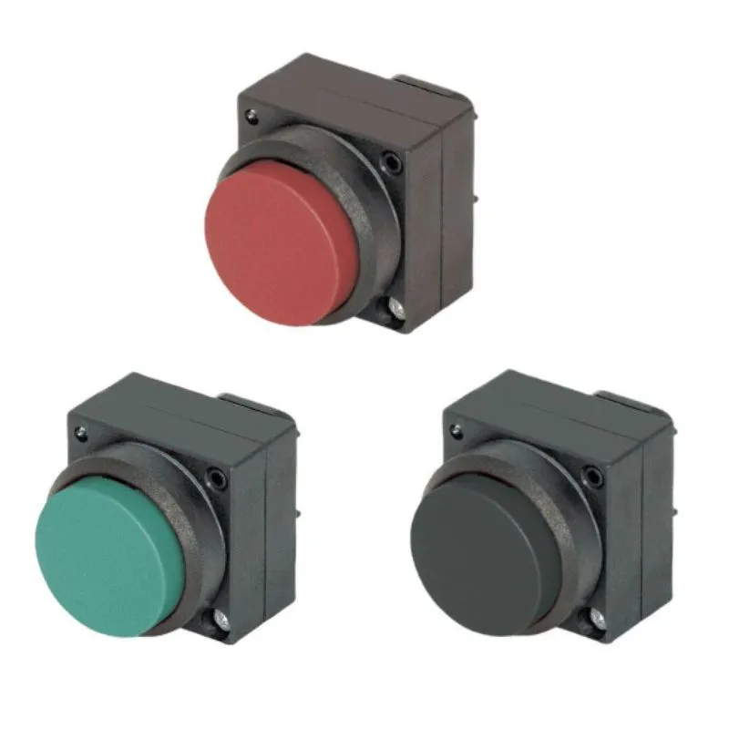 Botão Frontal Saliente Siemens 3sb3 IP65 Bivolt Preto 3SB3000-0BA11