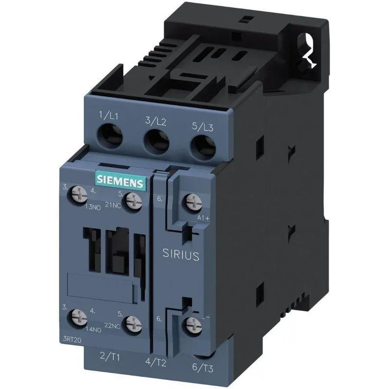 Contator 3RT2027-1BB40 Tripolar 3 Polos 1 na 1 NF 24VCC Terminal Parafuso Tamanho S0 Siemens 32A