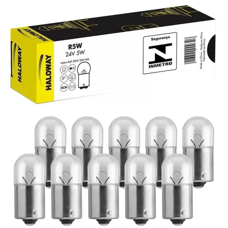 10 Lâmpadas Haloway Moto R10w 12v 10w Ba15s Sinalização