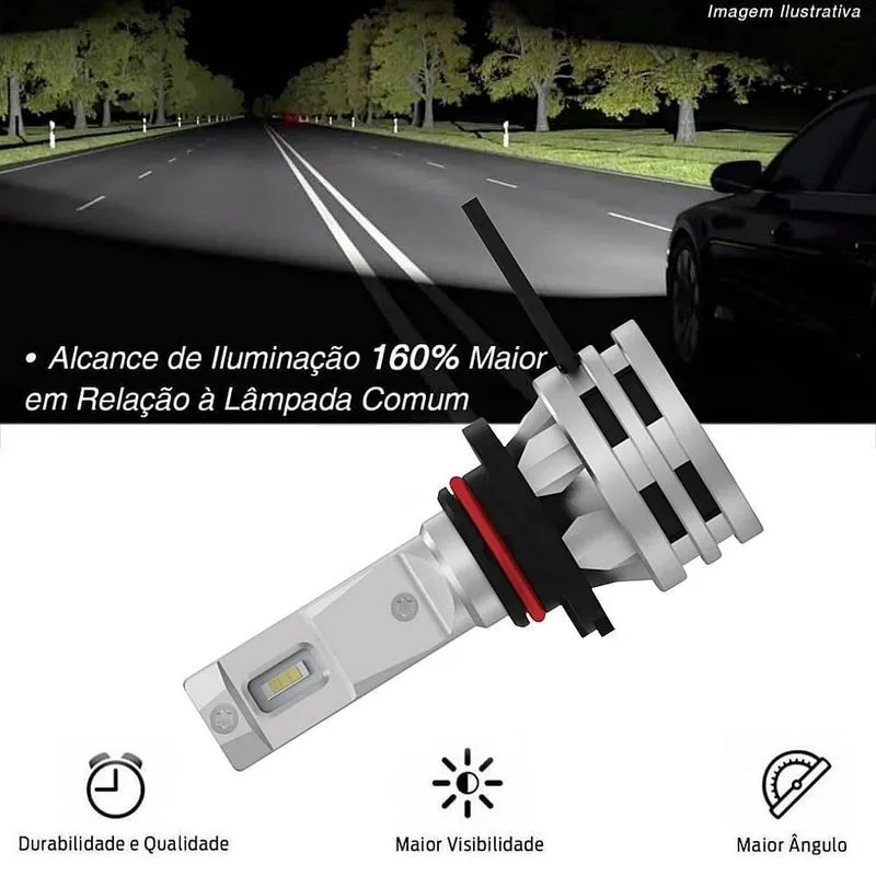 Par Lâmpada Led Mini Hb3/hb4 24w 6500k Haloway