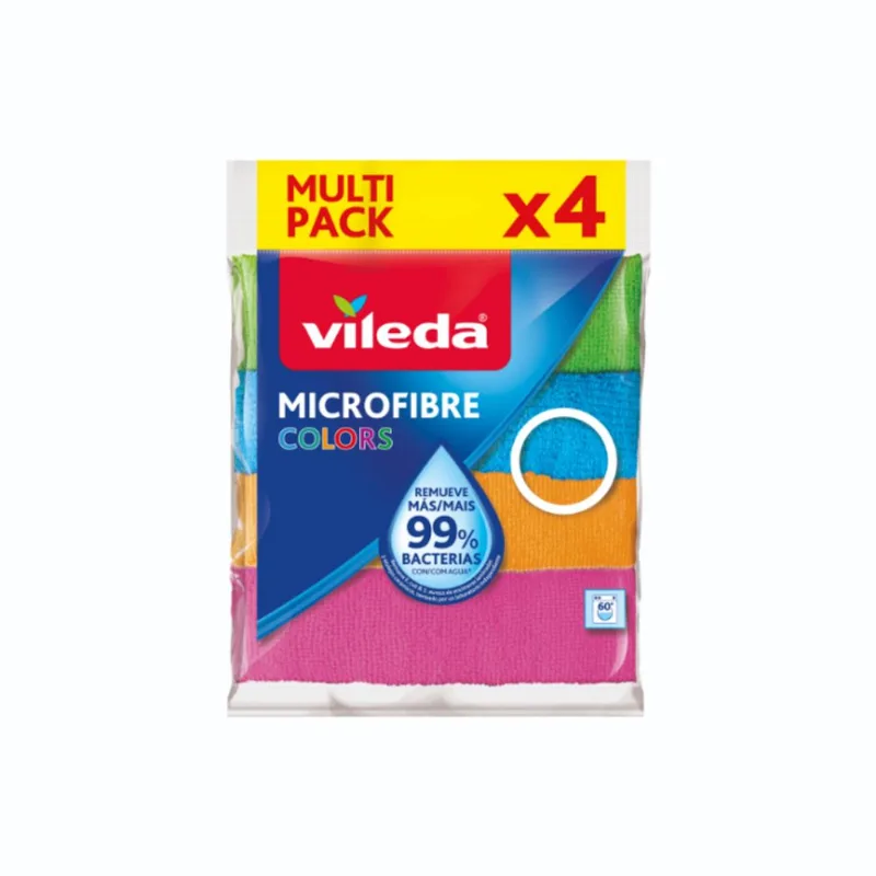 Vileda Multi Pack Paño De Microfibra Colores X 4 Un.