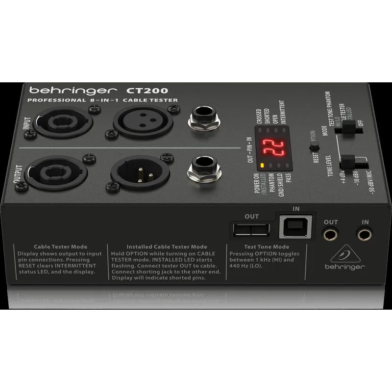 Testador De Cabos 8 Em 1 Com Visor Behringer Ct200