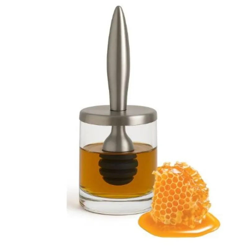 Porta Mel Meleira Vidro E Silicone Pote 250ml Dosador Adhoc