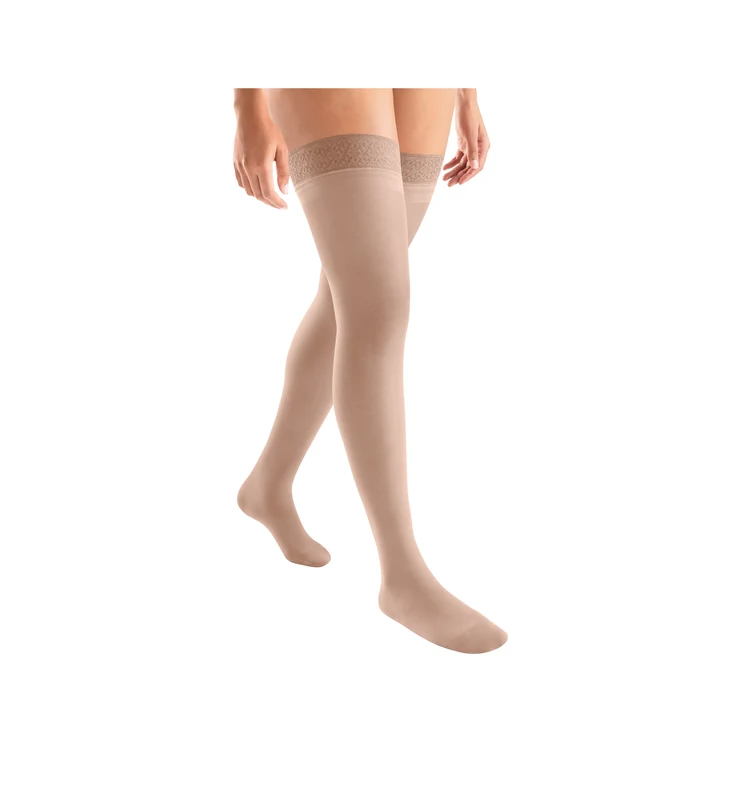 JOBST® ACTIVA Sheer Thigh High 15-20 mmHg w/ Silicone Lace Band M / Sun Bronze