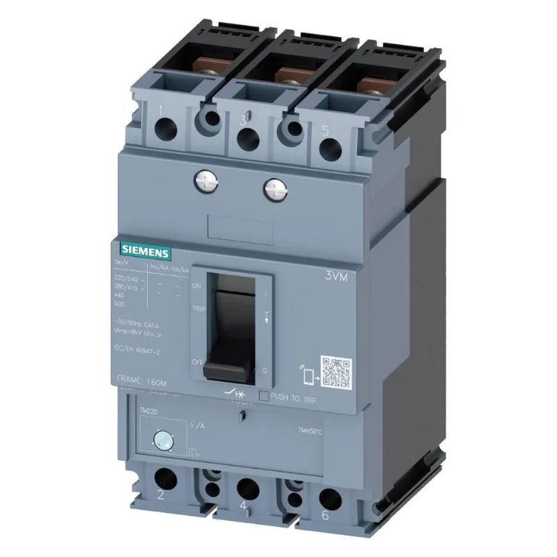 Disjuntor Caixa Moldada Tripolar 35-50A 25Ka 380V 3VM11503EE320AA0 Siemens