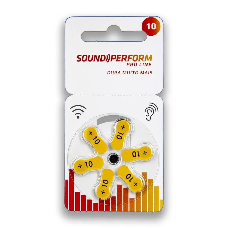 Pilha Auditiva 10 Sound Perform Bateria Pr70 6 unidades