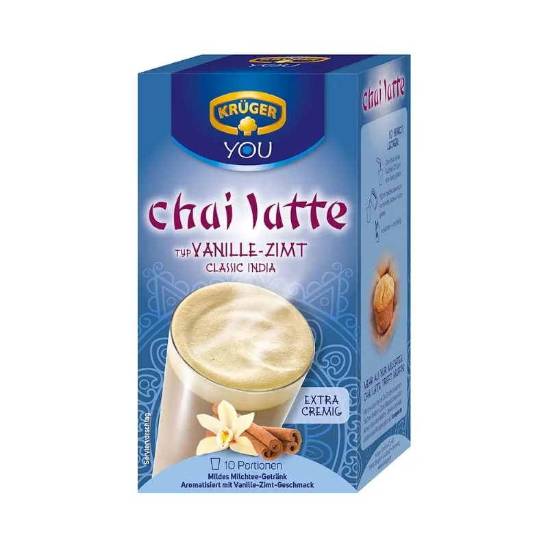 Té Chai Latte Sabor Vainilla y Canela 250 Grs x 10 Un Krüger
