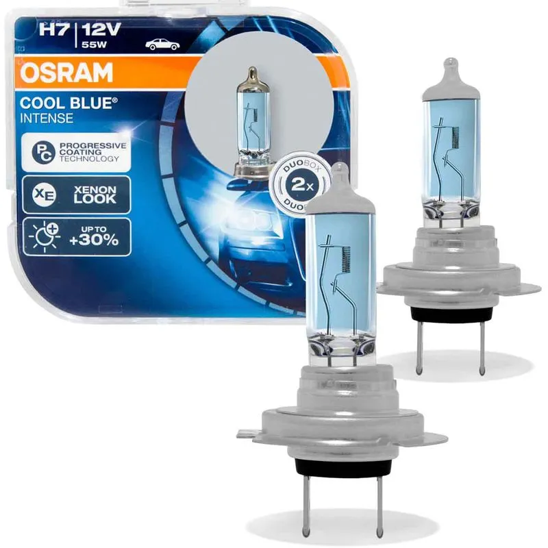 Par Lâmpada Osram Halógena H7 Cool Blue Intense 4200k 12v 55w Luz Super Branca Efeito Xenon