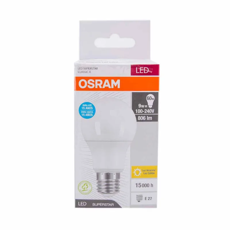 Lampara Led Osram Cl A 9 W 830 Lámpara Led Osram 9 W