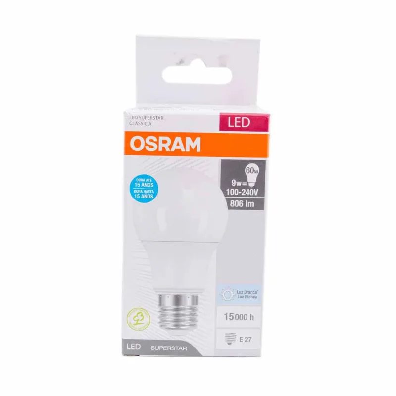 Lampara Led Osram Cl A 9 W 850 Lámpara Led Osram 9 W