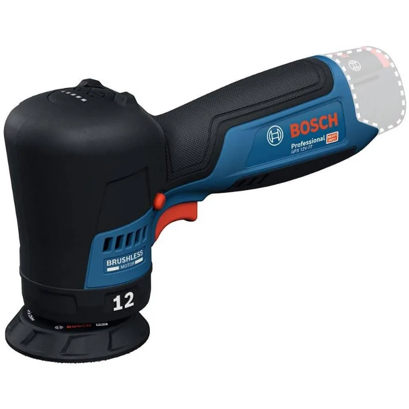 Politriz Excêntrica A Bateria 12v 77 Mm Sem Bateria E Carregador Gpx 12v-77 Bosch