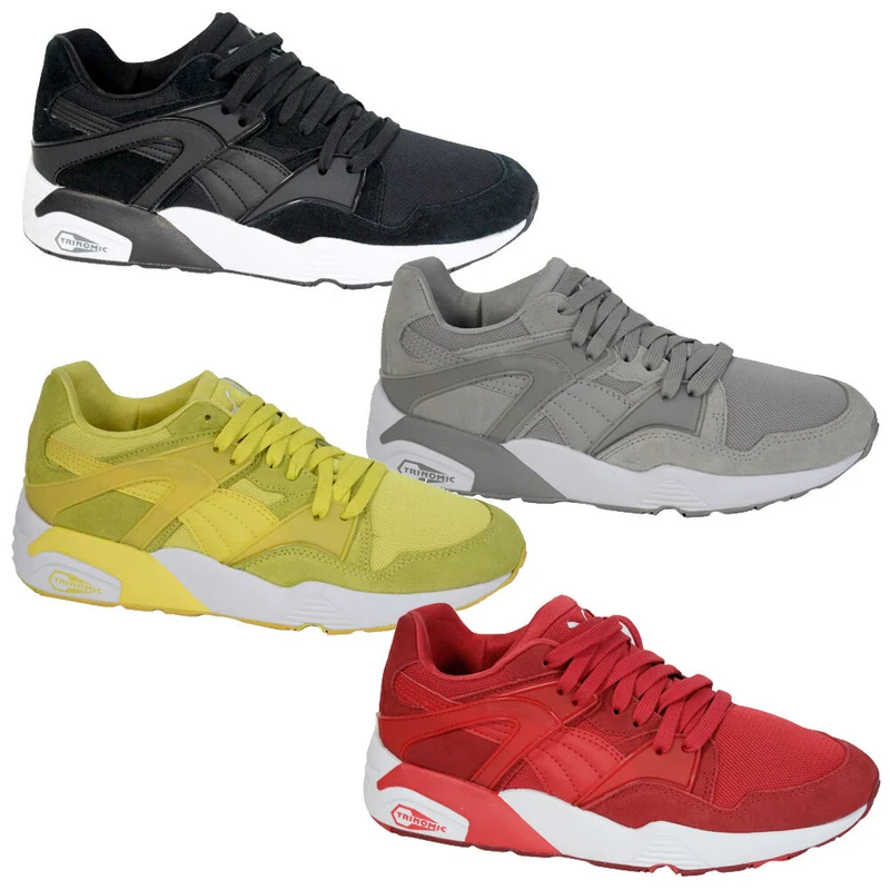 Puma Lightweight Future Mens Trainers Yellow Red Grey Black Lace Up 360135 9