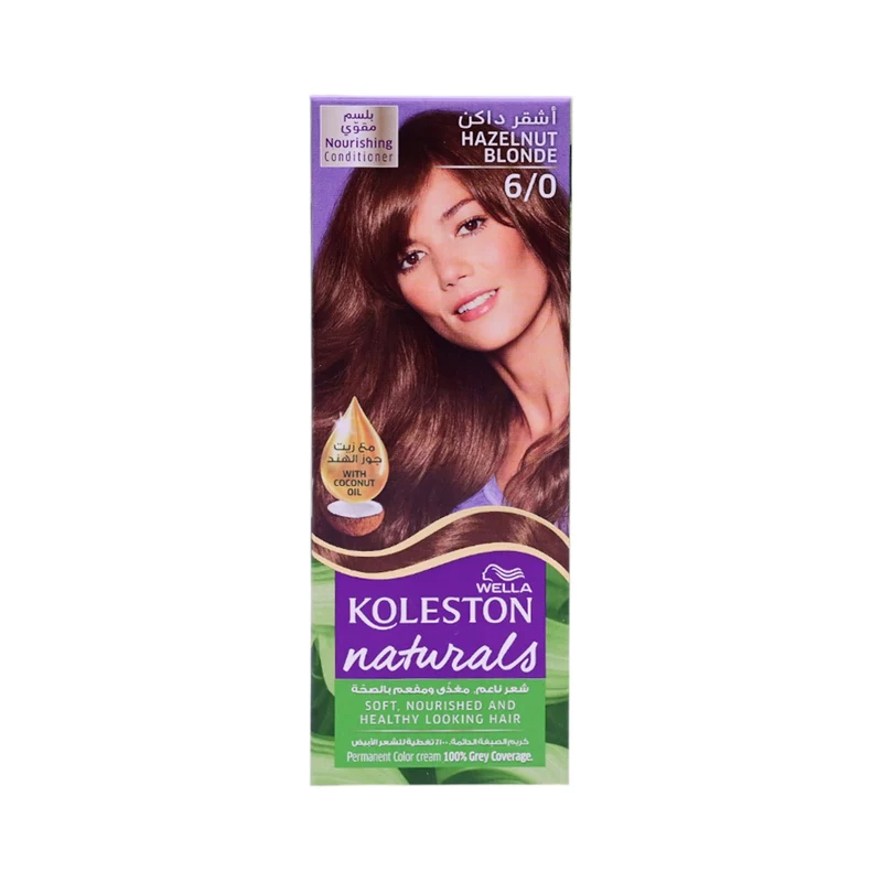 WELLA HAIR COLOR KOLESTON NATURALS 6/0 HAZELNUT BLONDE 110