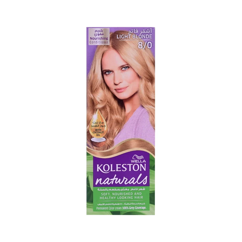 WELLA HAIR COLOR KOLESTON NATURALS 8/0 LIGHT BLONDE 110 ML
