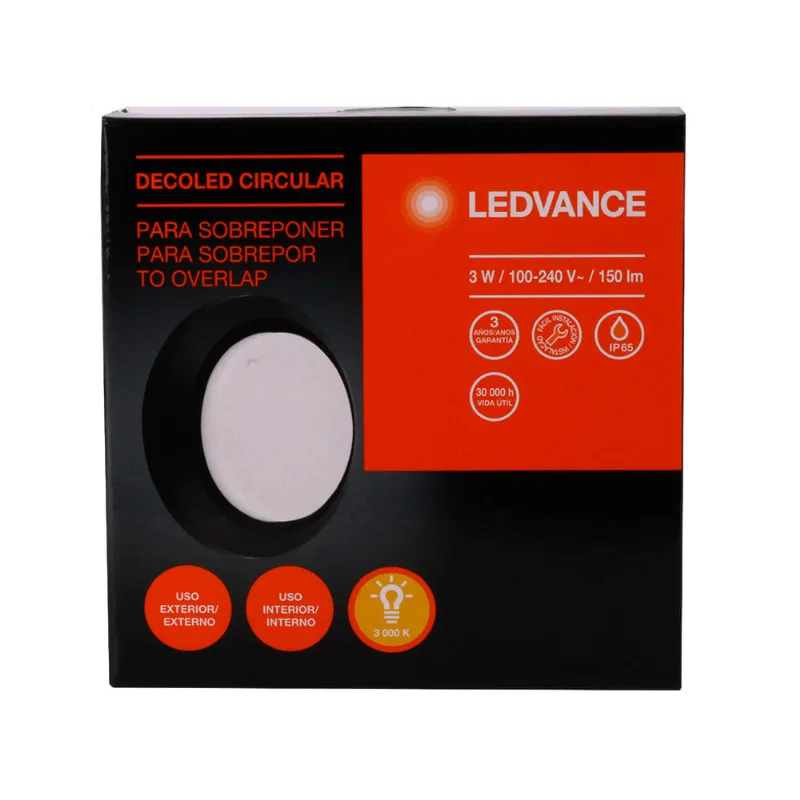 Ledvance Decoled Circular Black 3w Ip65
