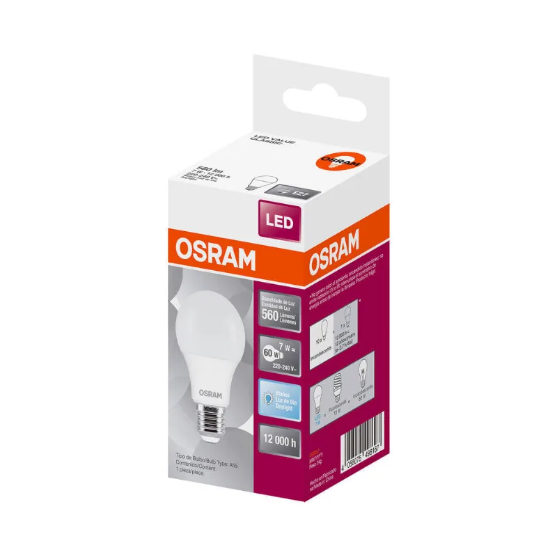 Lámpara led Osram 7w 220v e27 g4 fría