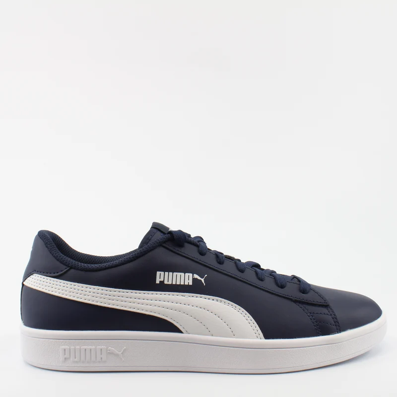 Puma Smash V2 Navy Leather Mens Lace Up Trainers 365215 05 10.5