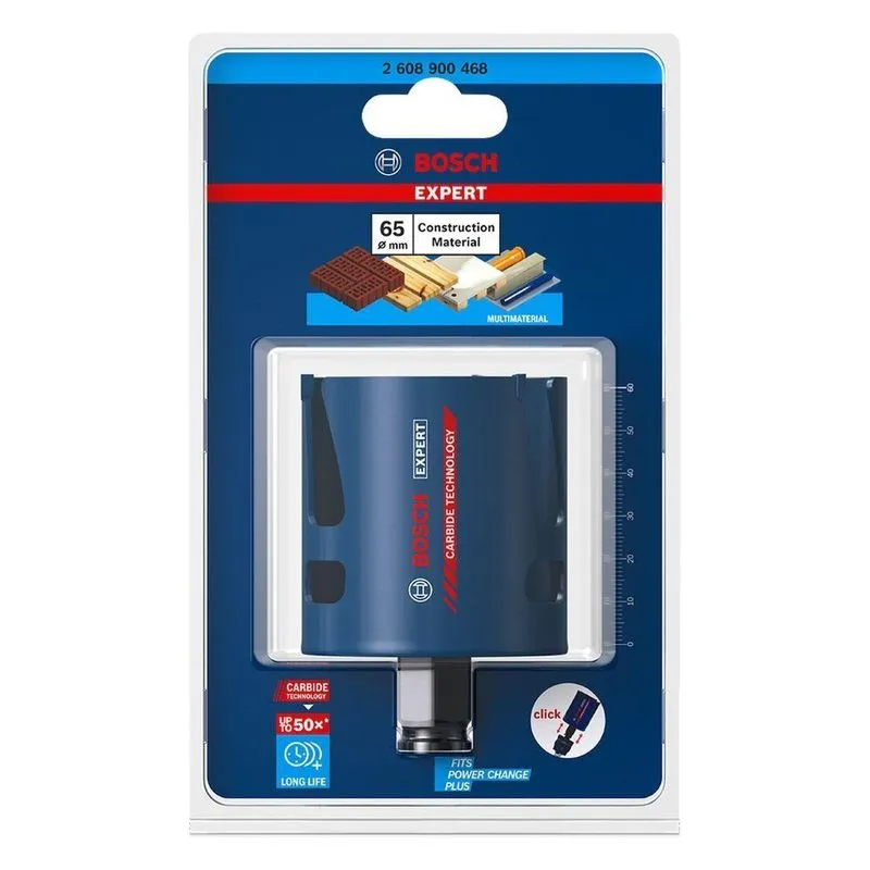 Serra Copo Expert Construction Material 65mm Com Tecnologia Carbide E Adaptador Power-change Bosch