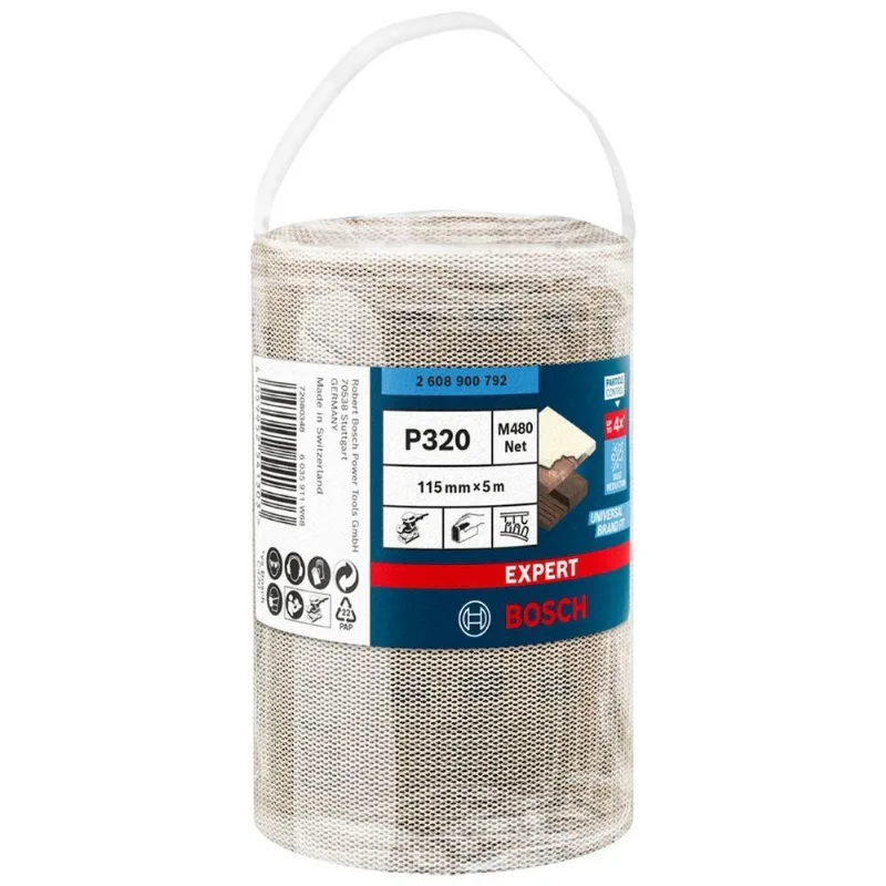 Rolo De Lixa Expert M480 115mmx5mt G320 Com Malha Aberta Para Extração De Pó Bosch
