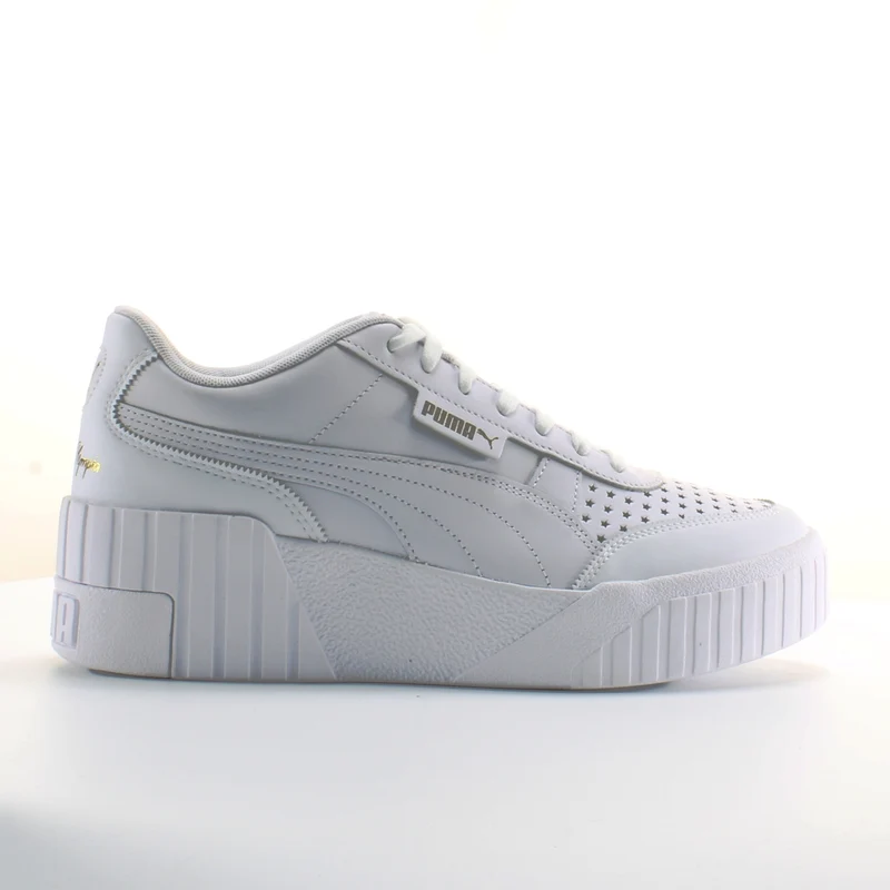 Puma Cali Wedge Charlotte White Leather Womens Lace Up Trainers 374337 01 4