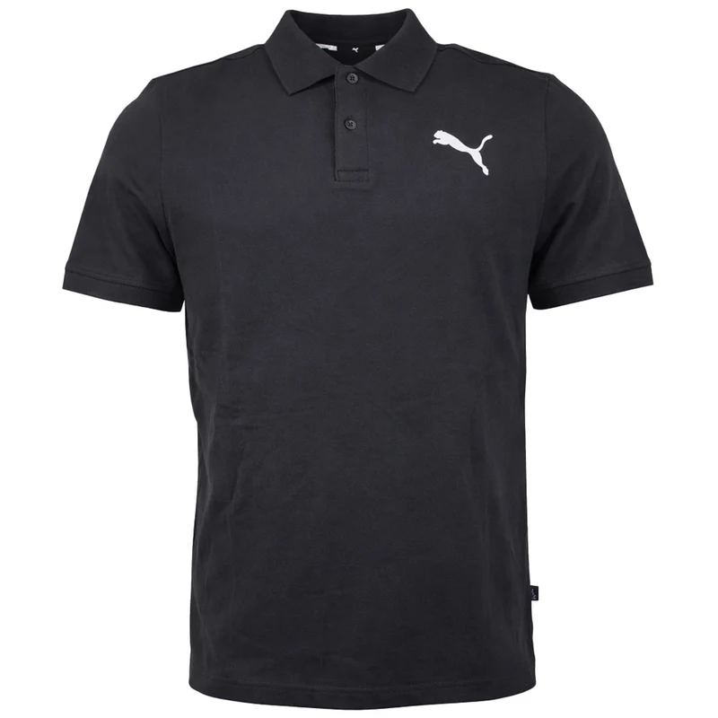 Puma Essential Pique Mens Black Polo Shirt M
