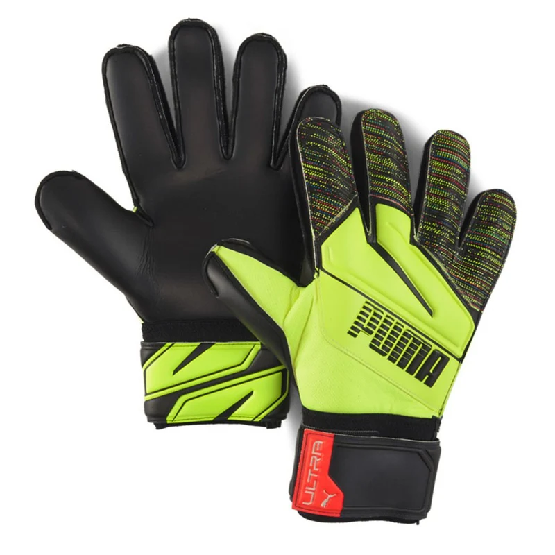 Puma Ultra Protect 2 RC Mens Black/Yellow Goalkeeper Gloves 9.5