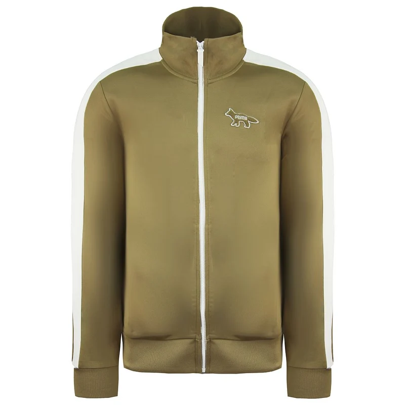 Puma x Maison Kitsune Lng Sleve Zip Up Light Brown Men T7 Track Jacket 530427 96 L