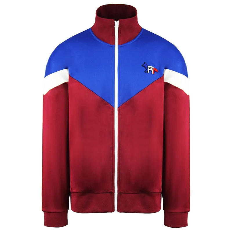Puma x Maison Kitsune MCS Long Sleeve Zip Burgundy Mens Track Jacket 530433 21 XS