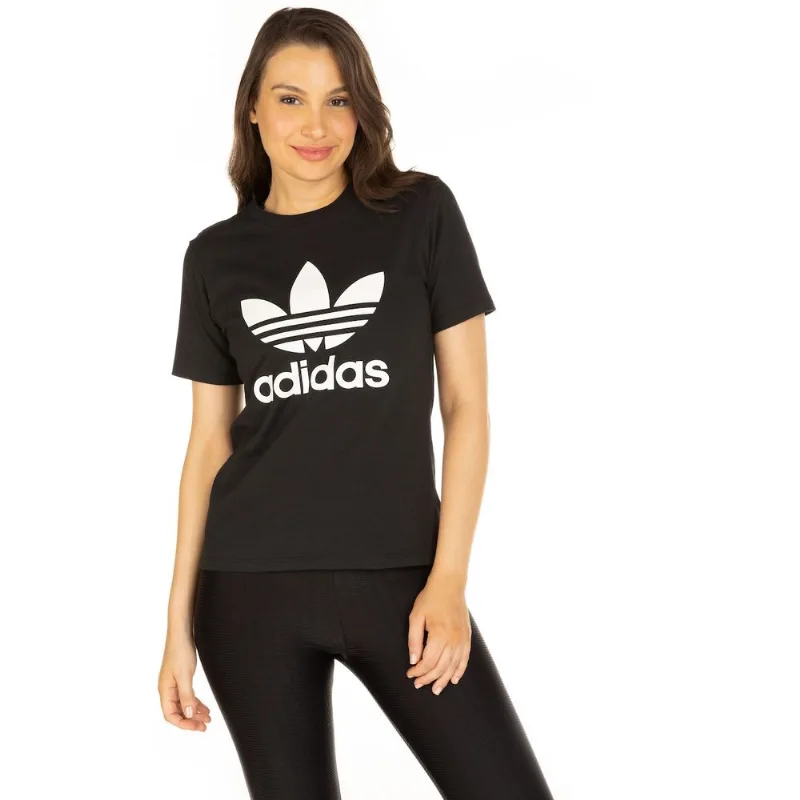 Camiseta adidas Manga Curta Trefoil - Feminina Preto P