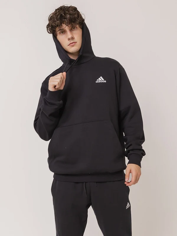 Essentials Feelcozy Fleece Hoodie Mens BLK/WHT / 4XL