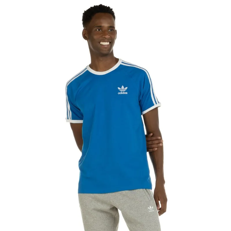 Camiseta adidas Manga Curta 3 Stripes - Masculina Azul G