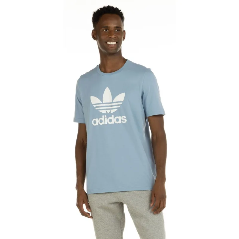 Camiseta adidas Manga Curta Trefoil - Masculina Azul Claro P