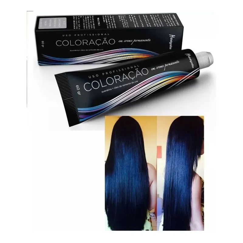 Tinta De Cabelo Preto Azulado N°1 Mairibel / Hidratycollor
