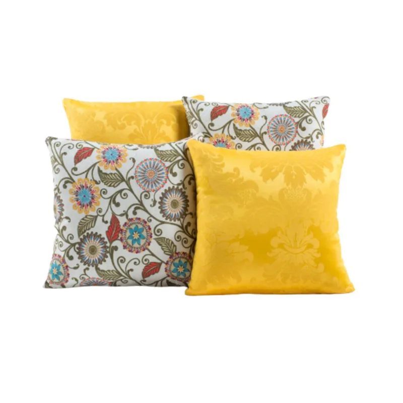 Capas De Almofadas Para Sala Amarela 42Cm X 42Cm 4 Unidades