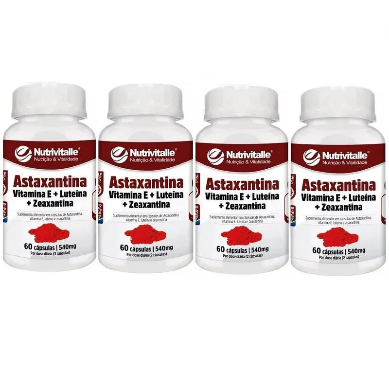 Kit 04 Astaxantina + Vit. E + Luteina + Zeaxantina 60Caps