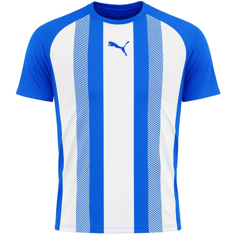 Puma TeamLiga Striped Mens Blue/White Football Shirt M