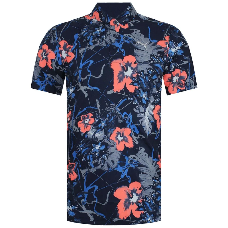 Puma Nassau Short Sleeve Collared Printed Mens Polo Shirt 533797 02 XL