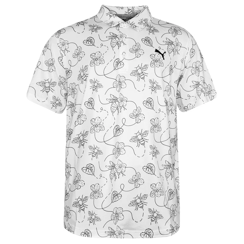Puma x Cloudspun Pollinators Mens White/Grey Golf Polo Shi S