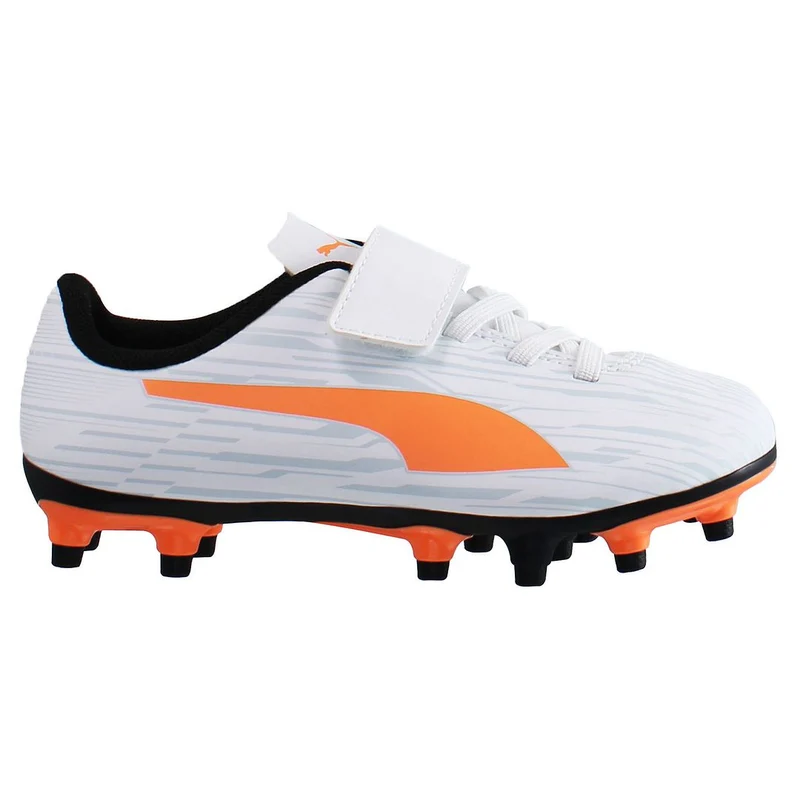 Puma Rapido III FG/AG V Kids White Football Boots 10k