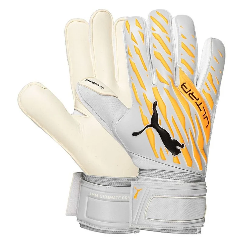 Puma Ultra Grip 1 RC Mens Grey/Orange Goalkeeper Gloves 10.5
