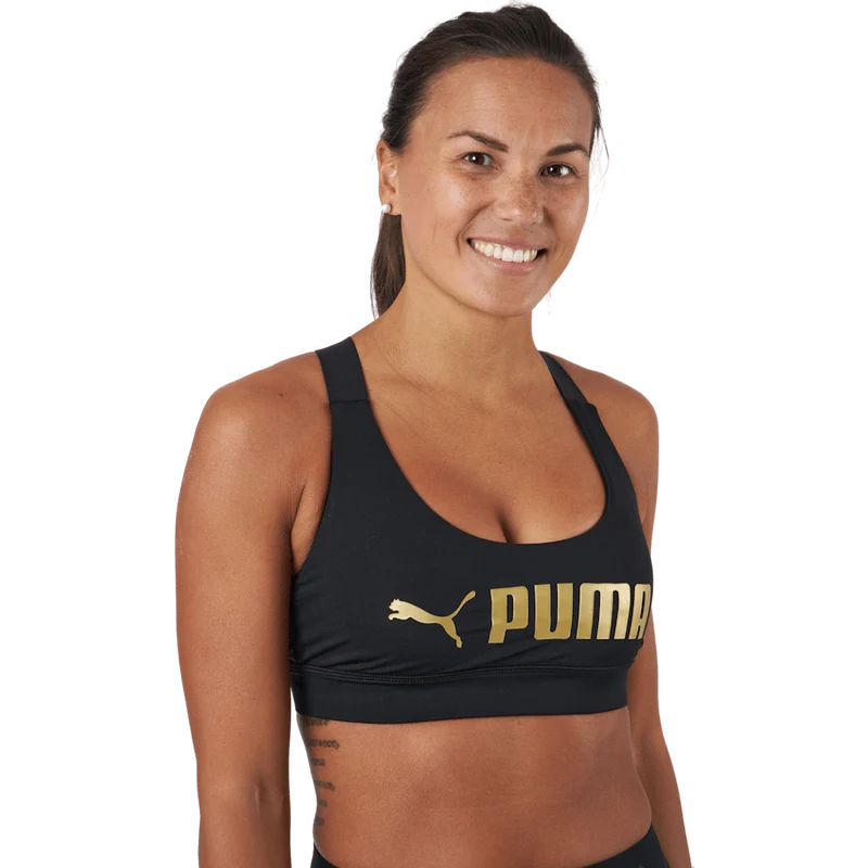 Mid Impact Puma Fit Bra Puma Black-metallic Puma XS