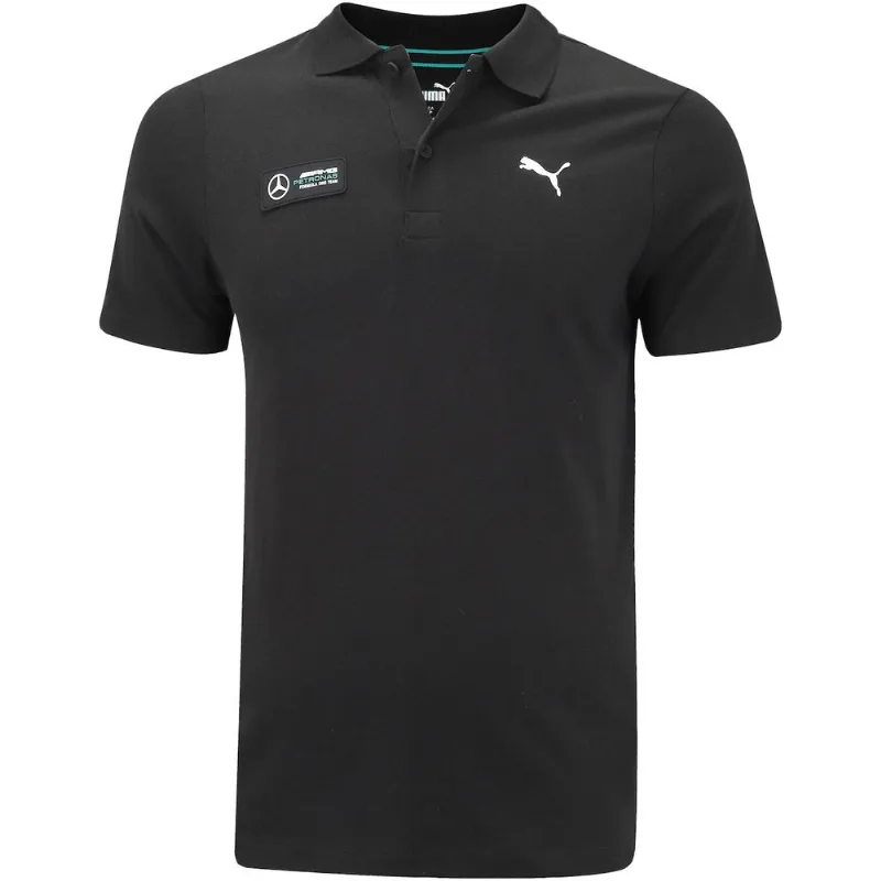 Camisa Polo Puma Mercedes-AMG Petronas Fórmula1 Essential - Masculina Preto P