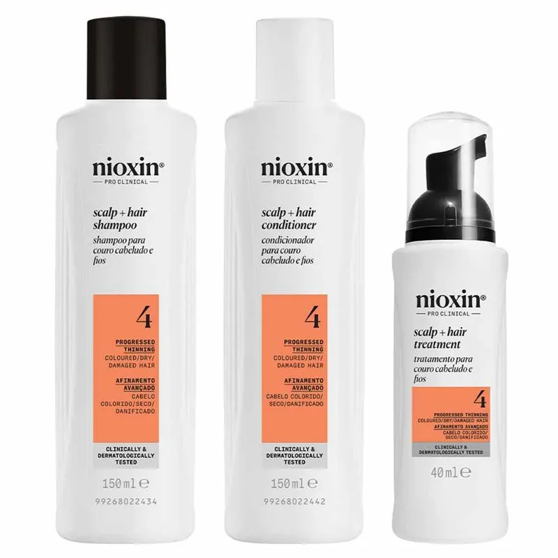 Nioxin System 4 Kit - Shampoo + Condicionador + Tratamento - kit Kit