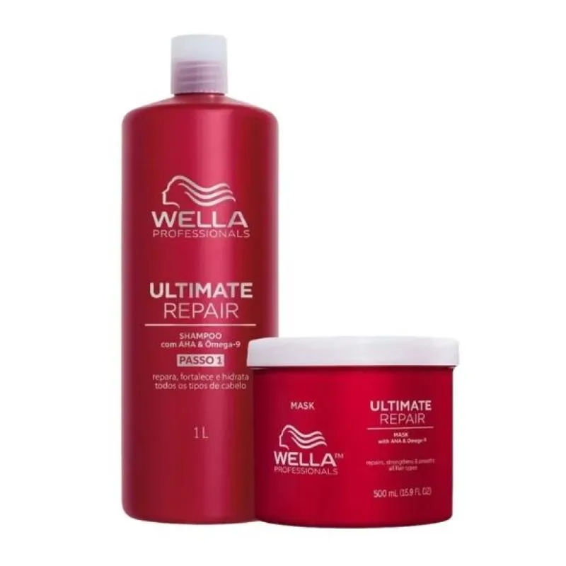 Kit Wella Professionals Ultimate Repair - Shampoo 1L + Máscara Capilar 500ml