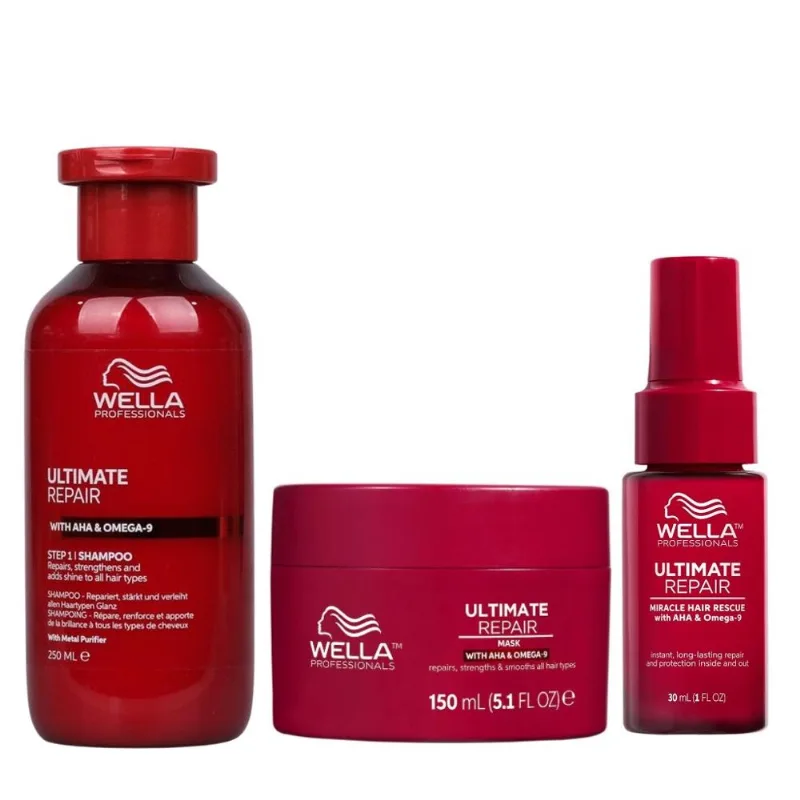 Shampoo Reparador 250ml - Mascarilla - Spray Miracle Ultimate Repair Wella