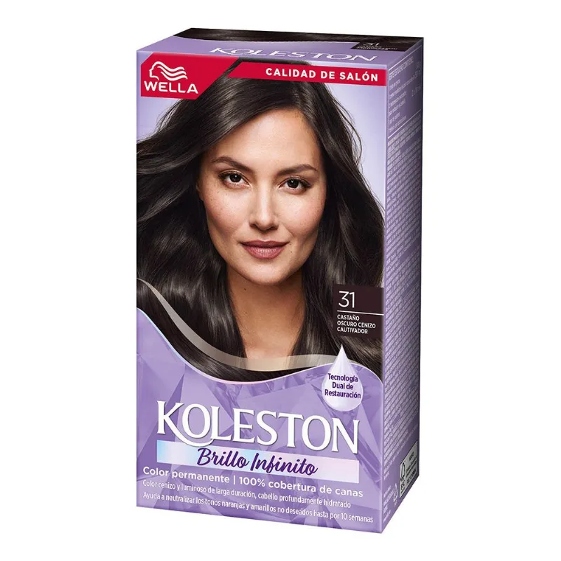 Kit Coloración Permanente Koleston 31 Castaño Oscuro Ceniza Cautivador x 65 g
