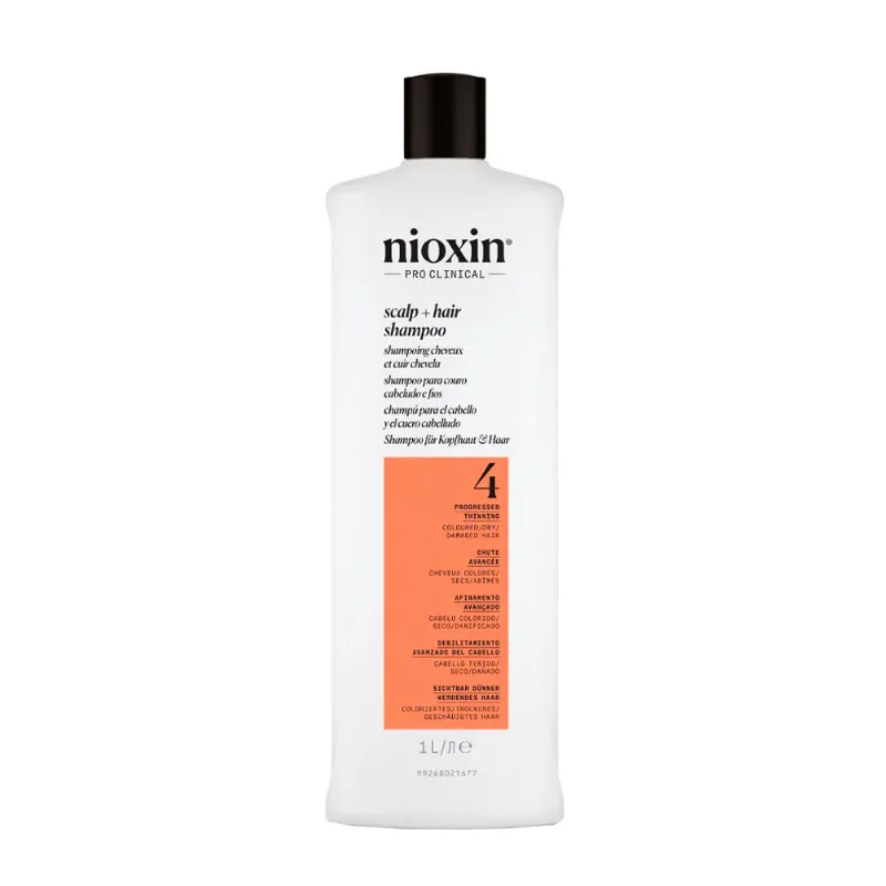 Shampoo Nioxin para Cabelo Colorido, Seco, Danificado com Afinamento Avançado Sistema 4 1000ml 1000 ml